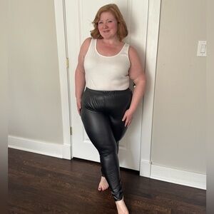 Ulla Popken Faux Leather Leggings